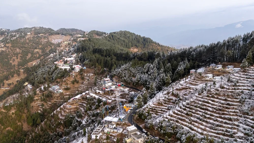 Aerial winter view of Deodar Stays