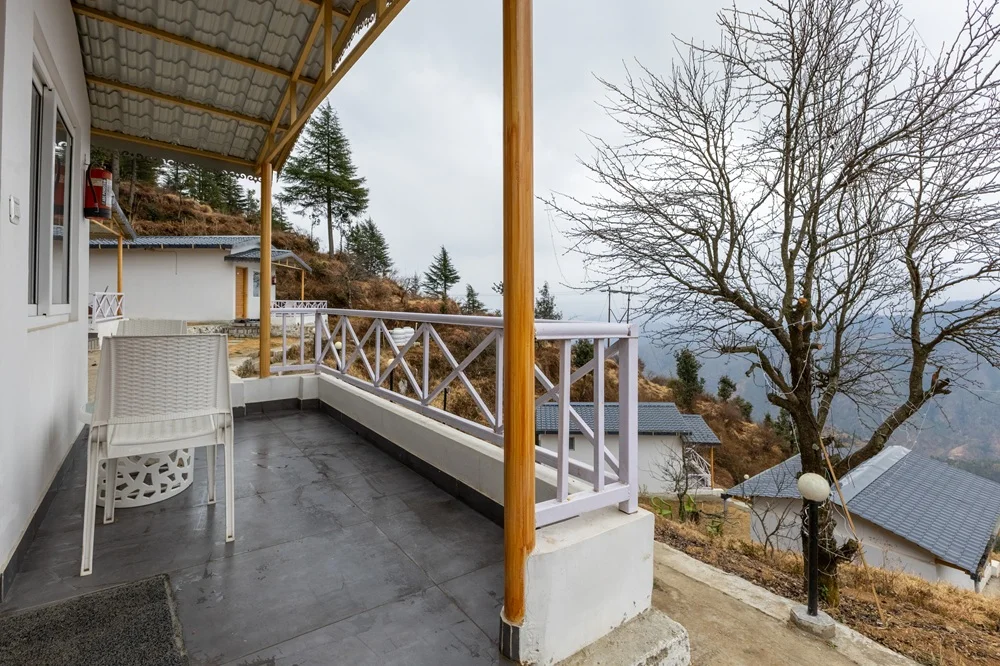 Outdoor Sitting Area at Deodar Stays Kanatal